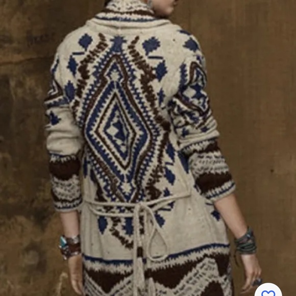 Ralph Lauren denim & supply Indian blanket southwestern cowichan Aztec cardigan - Picture 2 of 12